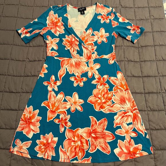 Floral Faux Wrap Dress - Picture 1 of 3
